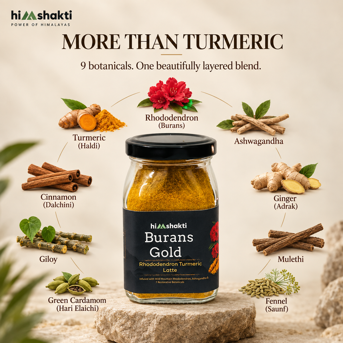 Burans Gold – Rhododendron Turmeric Latte | 70g