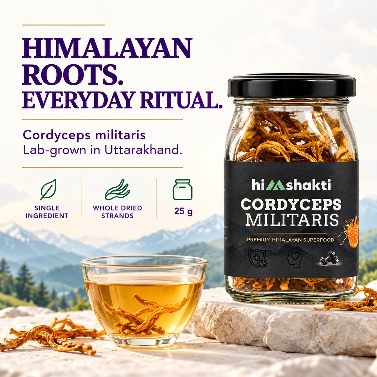 Himshakti Cordyceps Militaris Himalayan roots lifestyle image