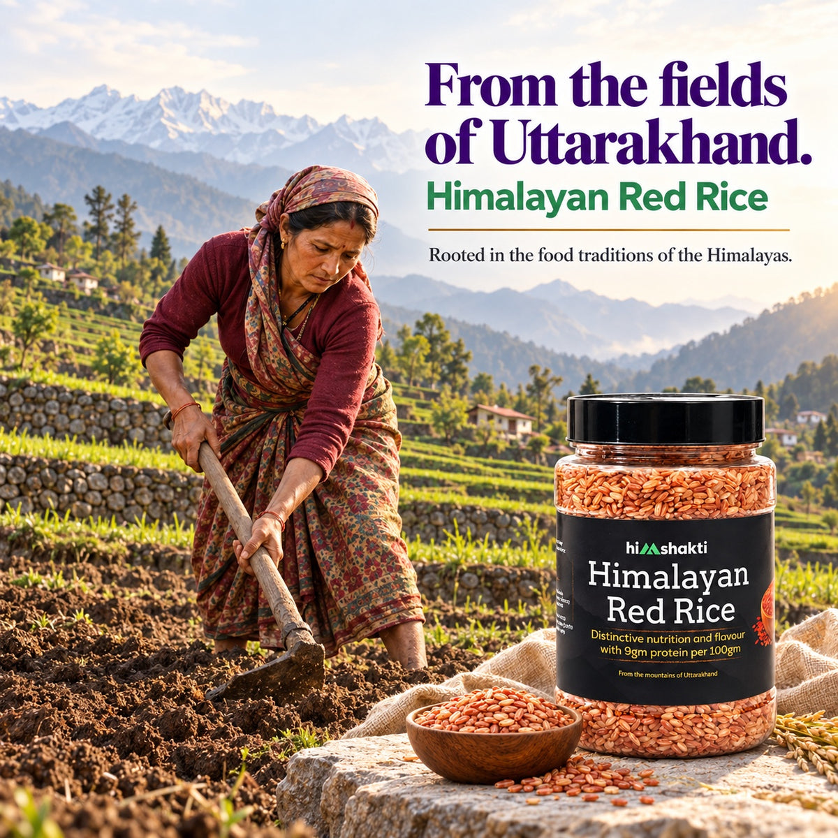 Himshakti Himalayan Red Rice from the fields of Uttarakhand